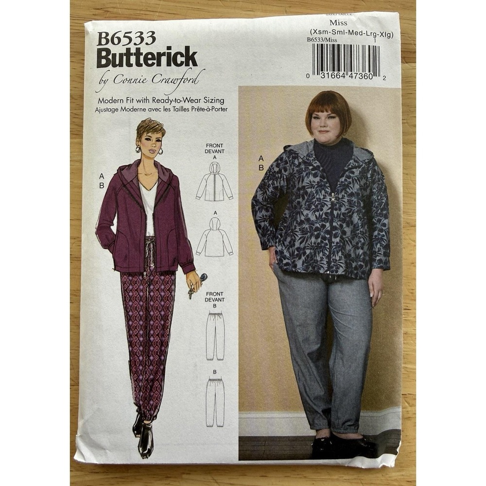 Butterick Connie Crawford Pattern B6533 Misses' Jacket & Pants Size XS-XL (3-16)